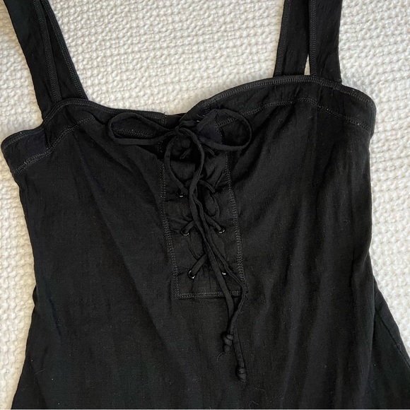 EUC Intimately Free People Philo Lace Up Bodysuit in Black | Size Large - Picture 3 of 5